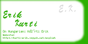 erik kurti business card